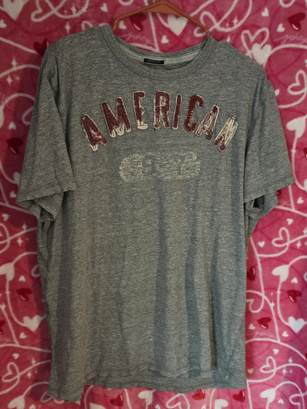 Vintage American Eagle Athletic Fit Graphic Tee – Heather Grey Size XL